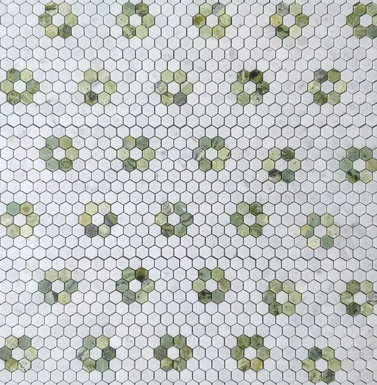 c31f12xh-carrara-white-marble-1-inch-hexagon-rosette-mosaic-tile-w-green-jade-honed_01.jpg