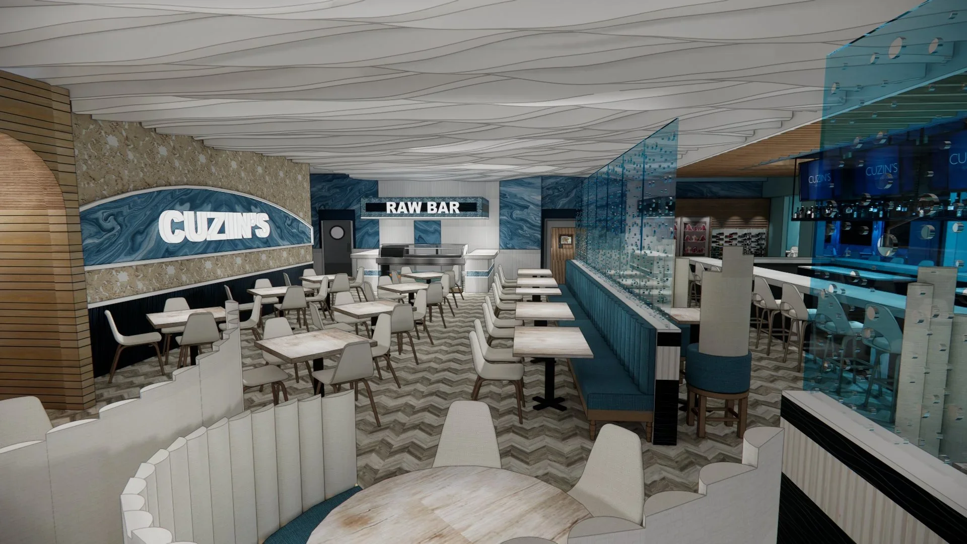 Cuzin's Clam Bar under construction in Brick NJ, designed by Raymond Haldeman