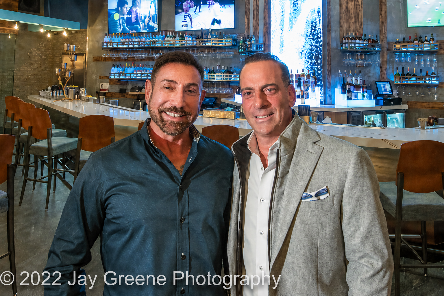 Restaurant designer Raymond Haldeman with Cuzin's Clam Bar owner Charles Mayo
