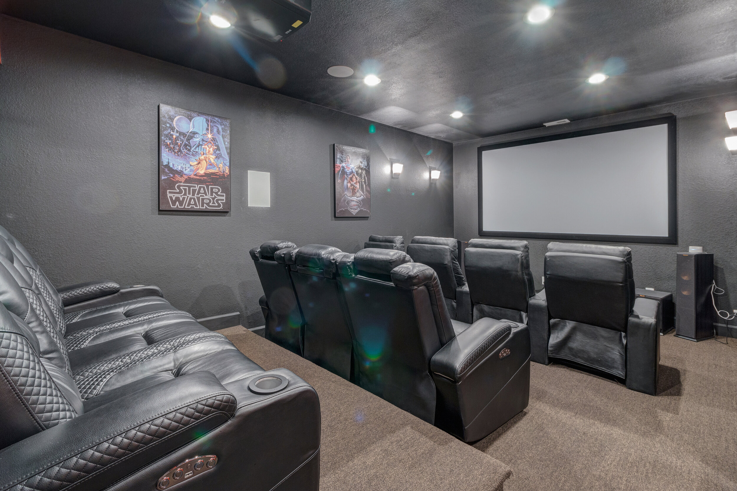 Theater room in basement