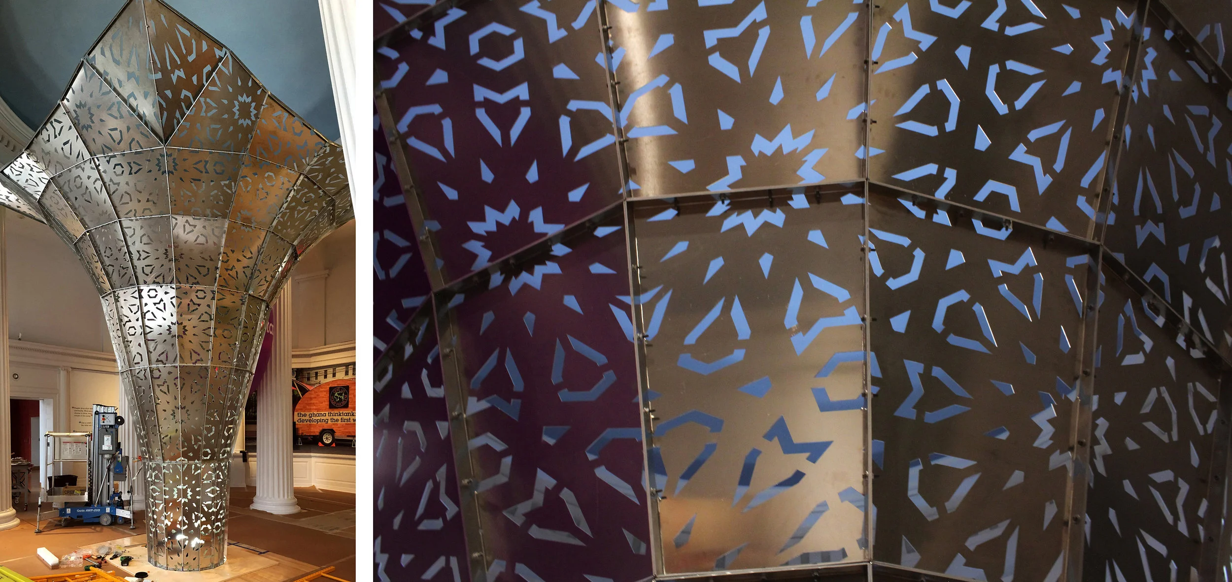 The centerpiece of the exhibit is a Moroccan Vault, which will travel to Detroit to become a permanent part of the "American Riad Project" when the WCMA show closes in June 2017.