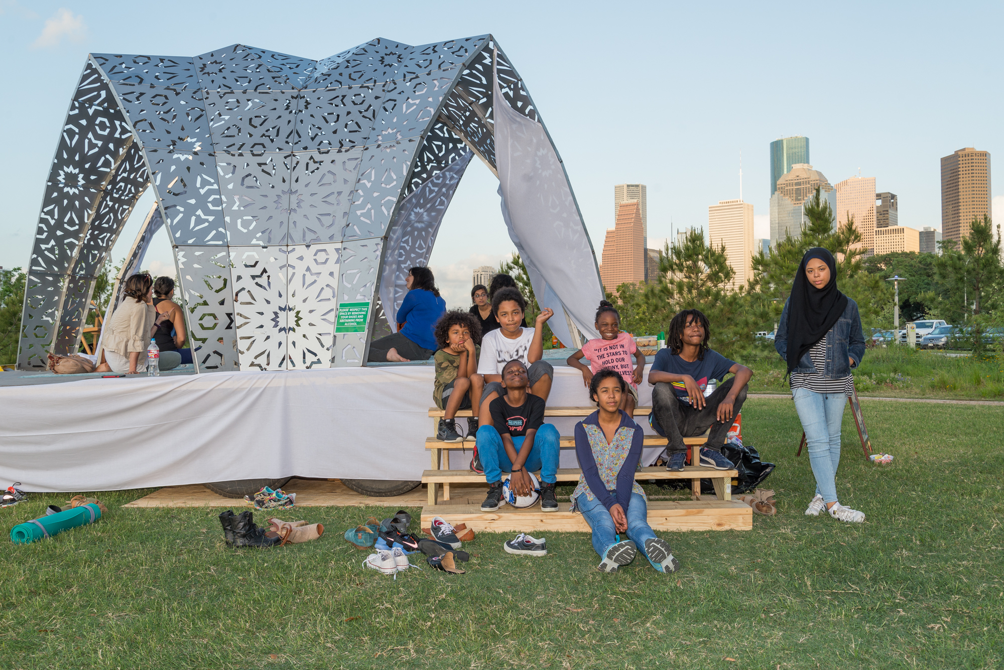 A section of the American Riad, built at COUNTERCURRENT17 in Houston, which will travel to Detroit to become part of a permanent Arts and Community Hub in the North End
