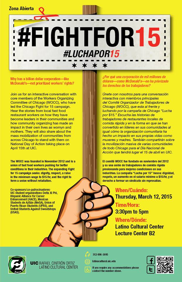 Poster. #Fightfor15. #Luchapor15
