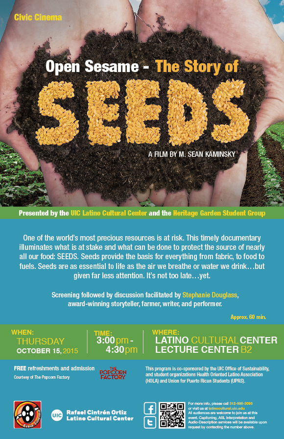 Poster. Open Sesame- The Story of Seeds