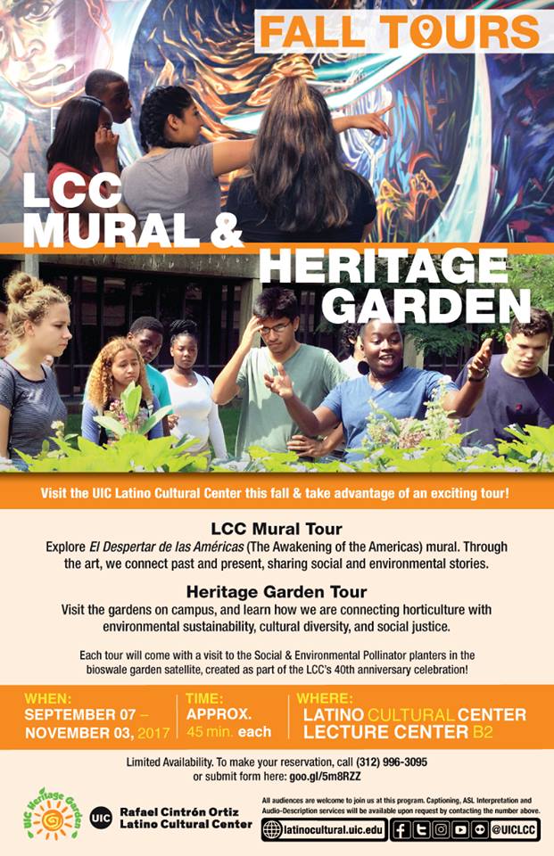 Poster. Fall Tours LCC Mural and Heritage Garden
