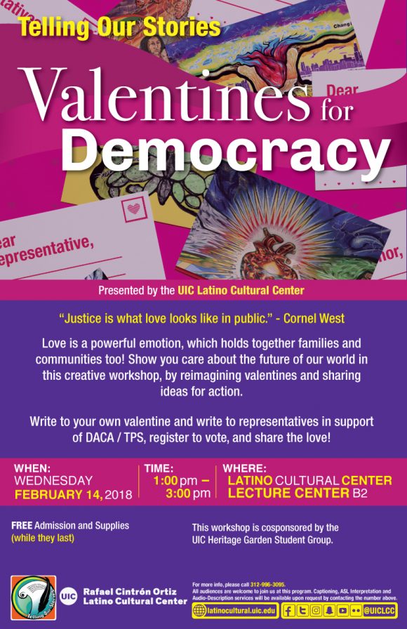 Poster. Telling Our Stories: Valentines for Democracy