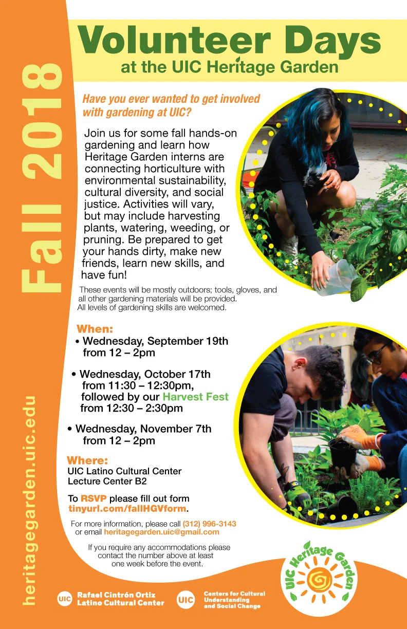 Volunteer Days poster for Fall 2018