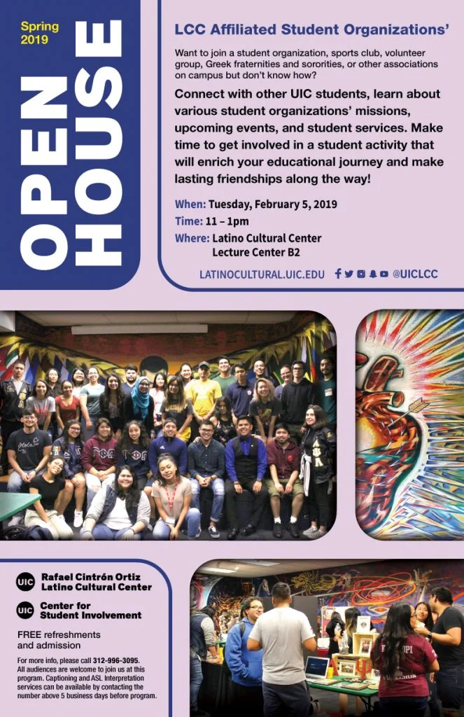 LCC Student Organization Open House Poster