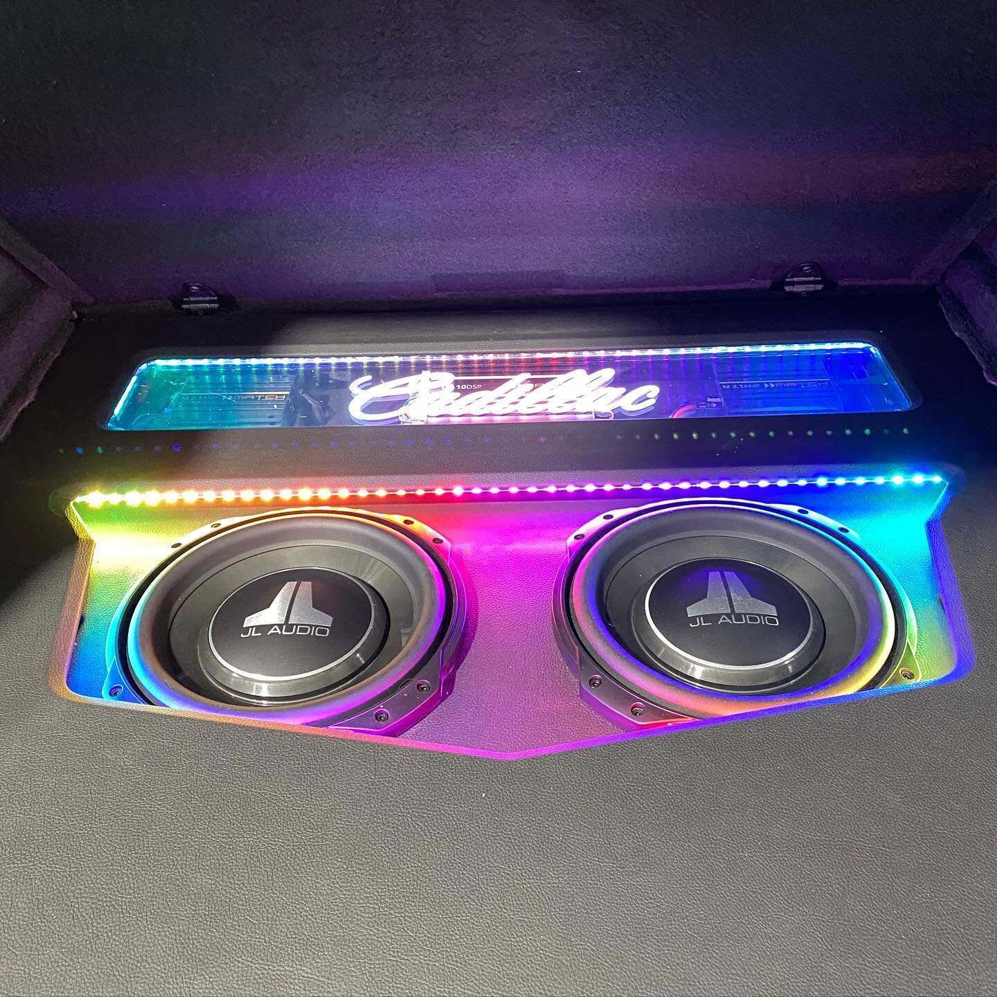 Stage 3 Enclosure for a this 2019 Cadillac XT4 came out great! Check out the Video on our YouTube channel: AudiomasterATX .
.
.
#audiomasteratx #keepaustinbangin #stage3enclosure #cadillacxt4 #jlaudio #subwoofers #matchup10dsp #sub #subenclosure #sub