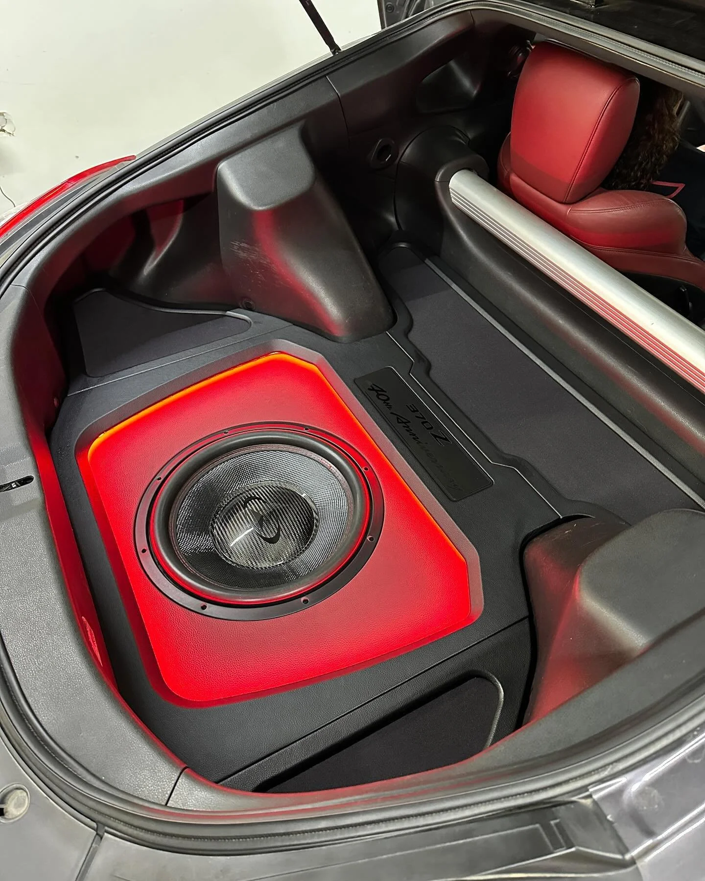 One loud @nissanusa 370Z! Huge sound in a small space! 

@audiomobileusa Encore 15&rdquo; in a ported enclosure less than 1.5 cubic feet! The result is immense panel-flexing, hard punching bass. 

Efficient and loud @audiocontrolinc PNW speakers repl