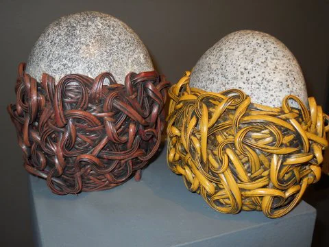 GRANITE LIGHT AND DARK willow wrapped granite