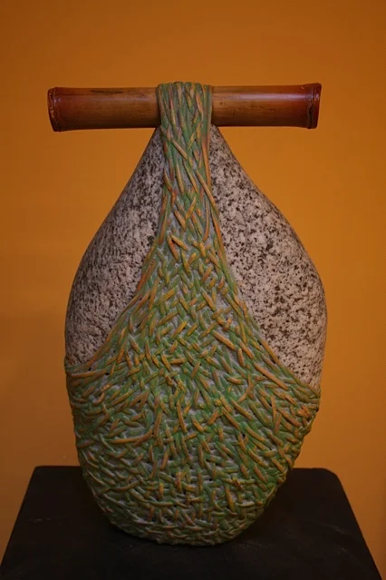 HOPI bamboo, granite, mixed media 10"w x 19"h x 5"d