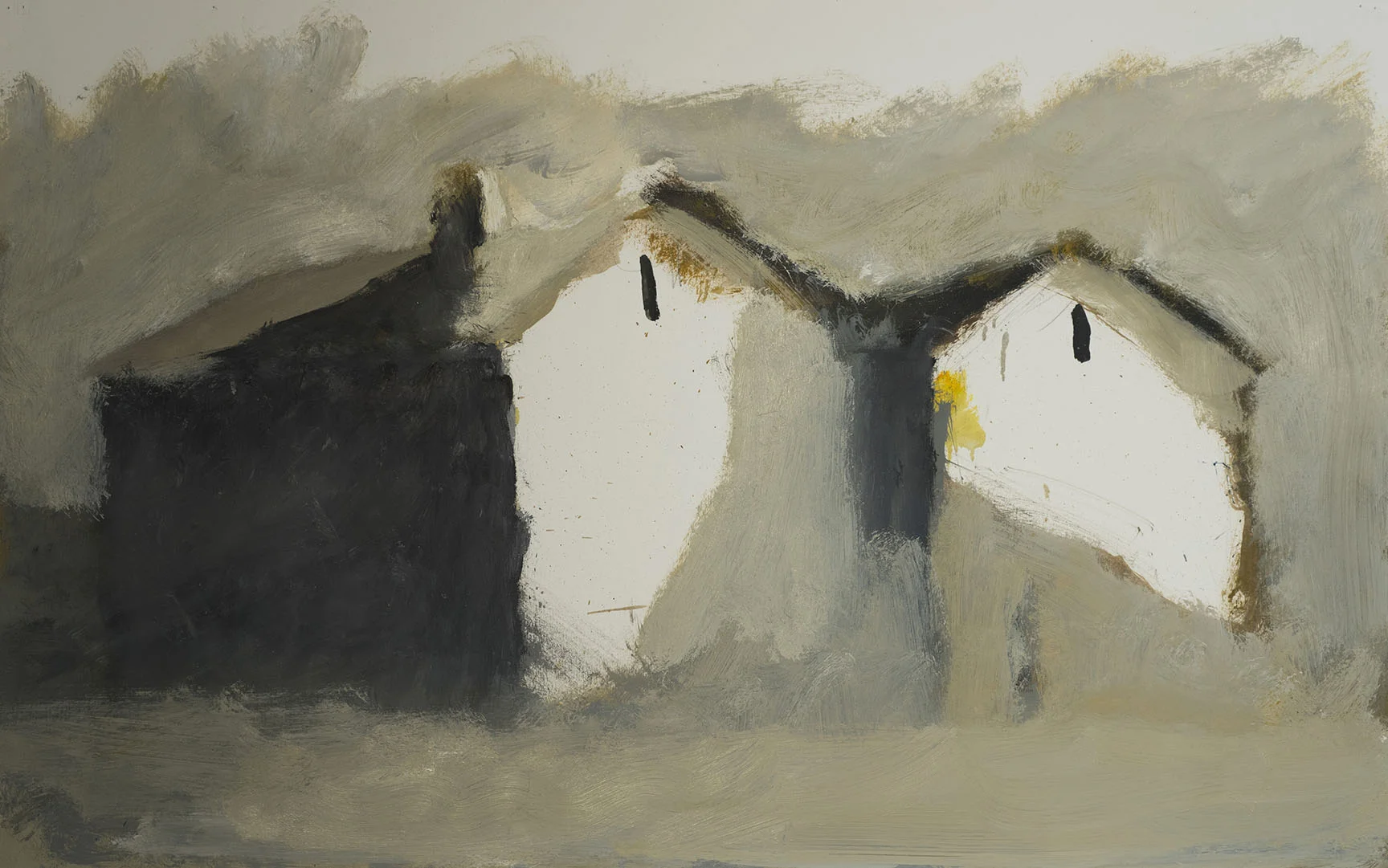 UNCHARTED TERRAIN #10 oil on paper 24"h x 38"w