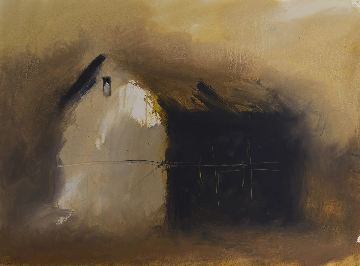 UNCHARTED TERRAIN #3 oil on paper 22"h x 30"w