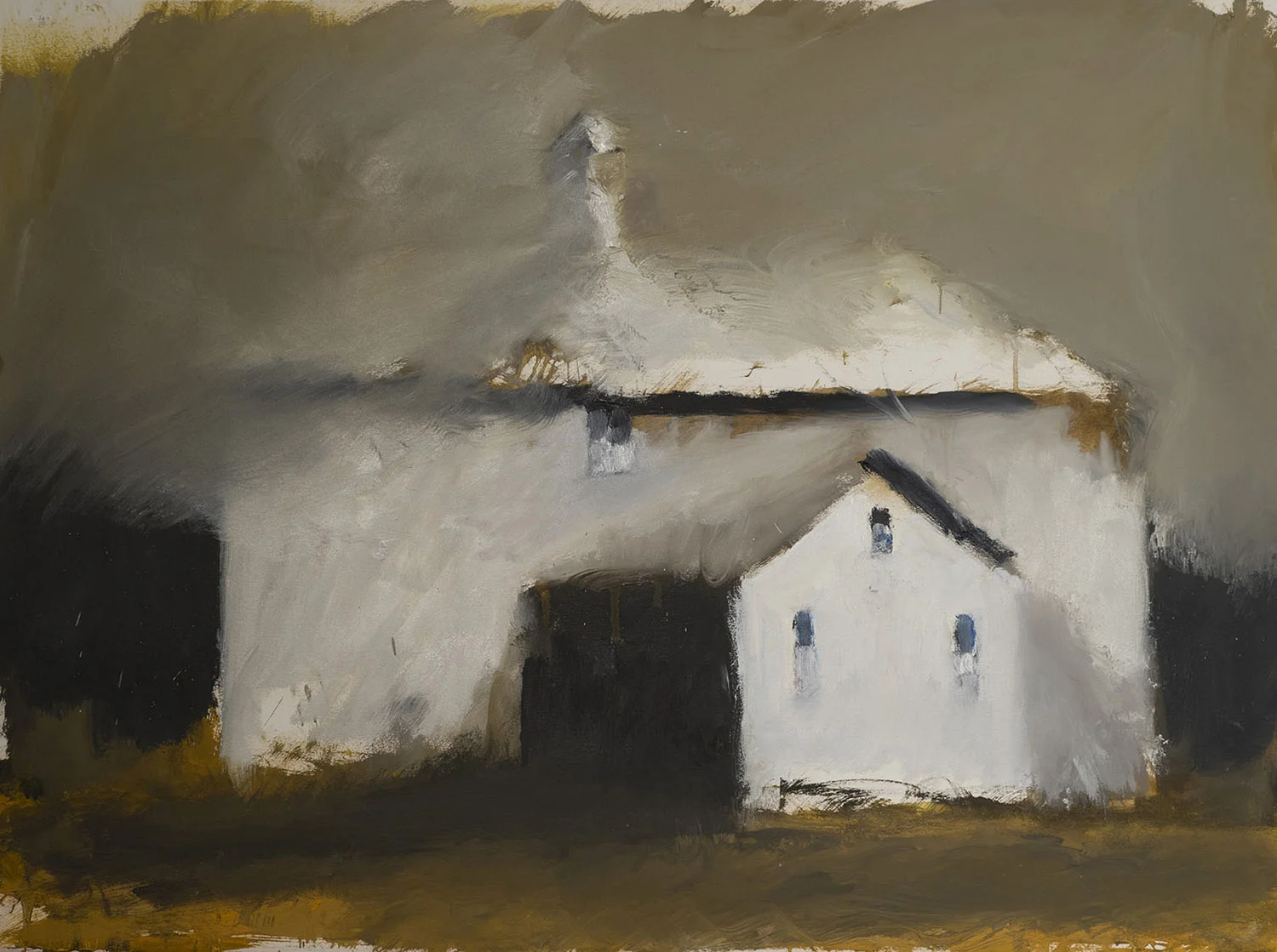 UNCHARTED TERRAIN #6 oil on paper 22"h x 30"w
