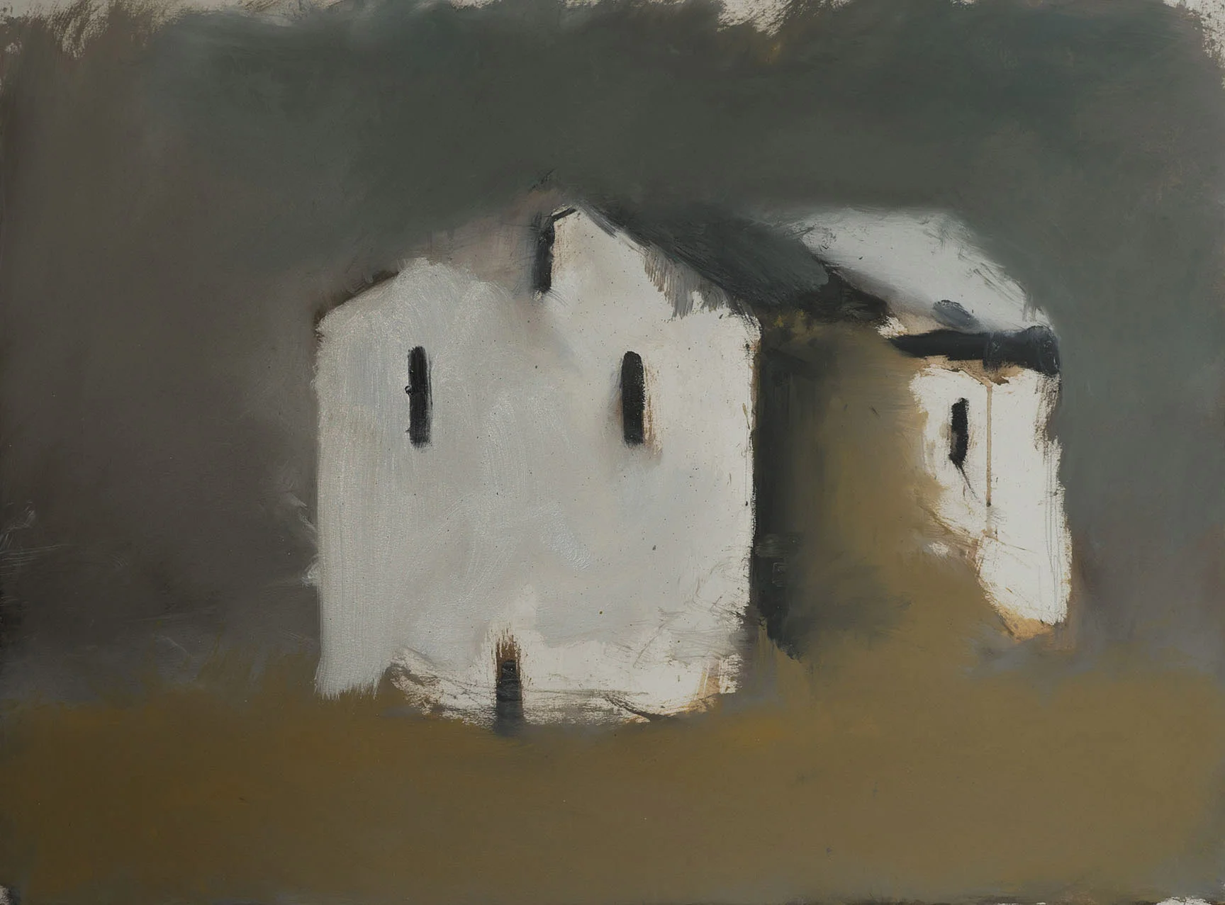 UNCHARTED TERRAIN #9 oil on paper 22"h x 30"w