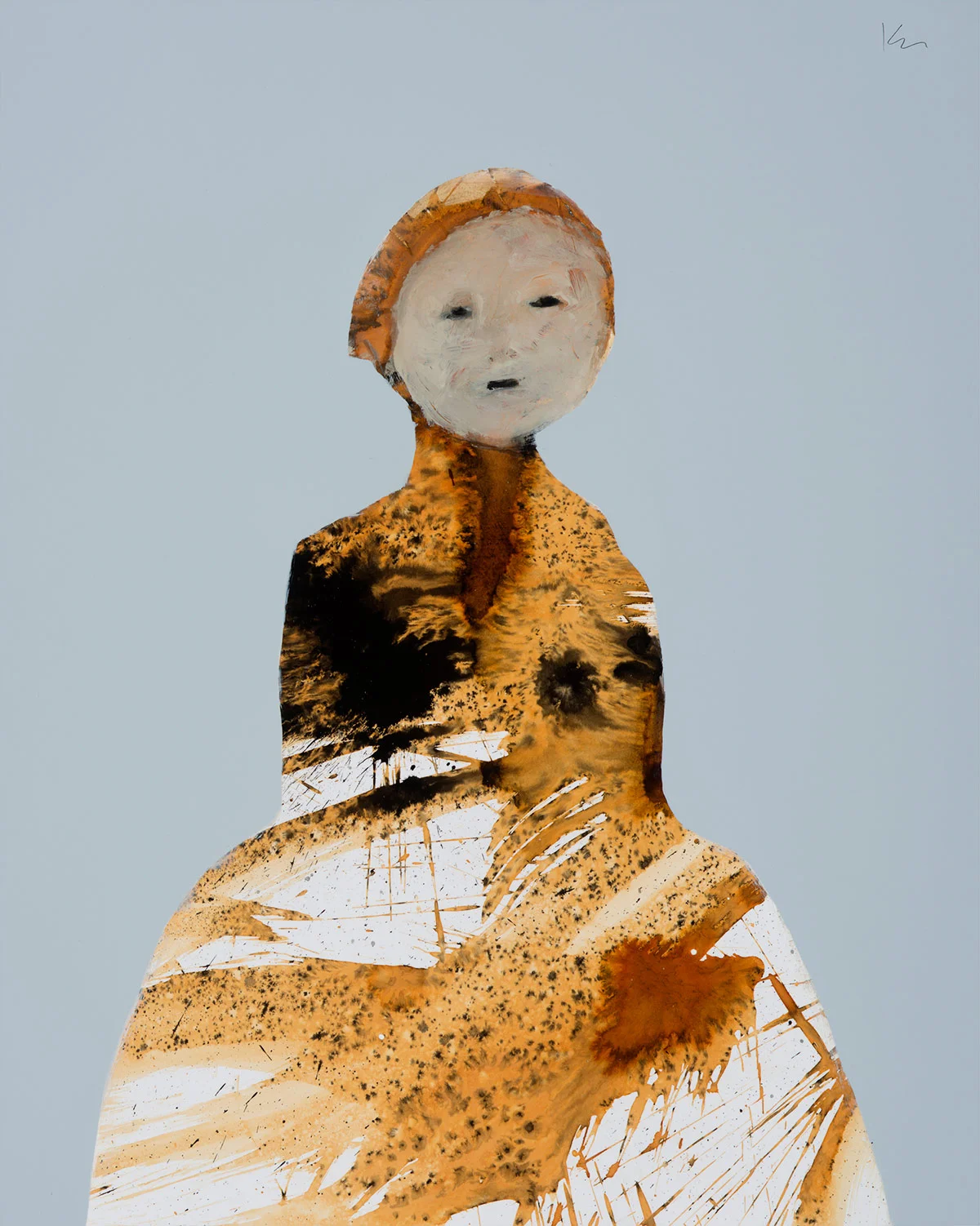 Marianne Kolb - Explorations with Rust - rust, sumi ink colored gesso on panel (No.28) - 27"h x 20"w framed