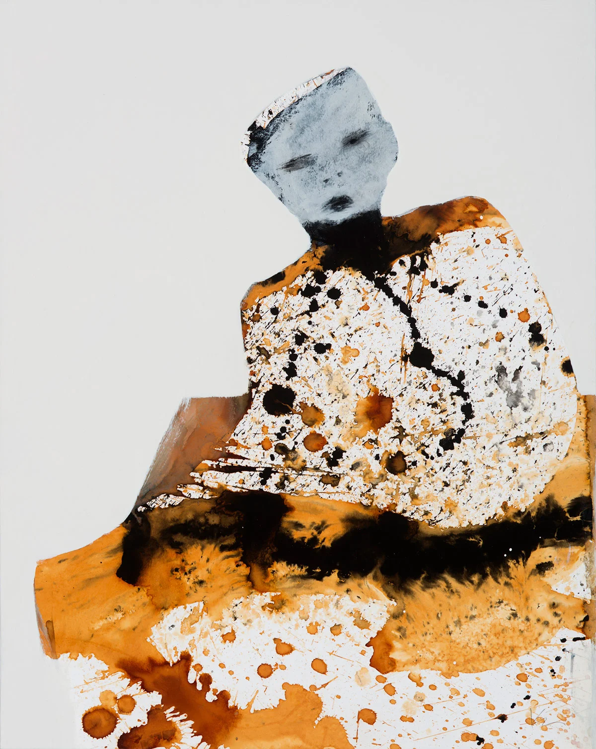 Marianne Kolb - Explorations with Rust - rust, sumi ink colored gesso on panel (No.34) - 27"h x 20"w framed