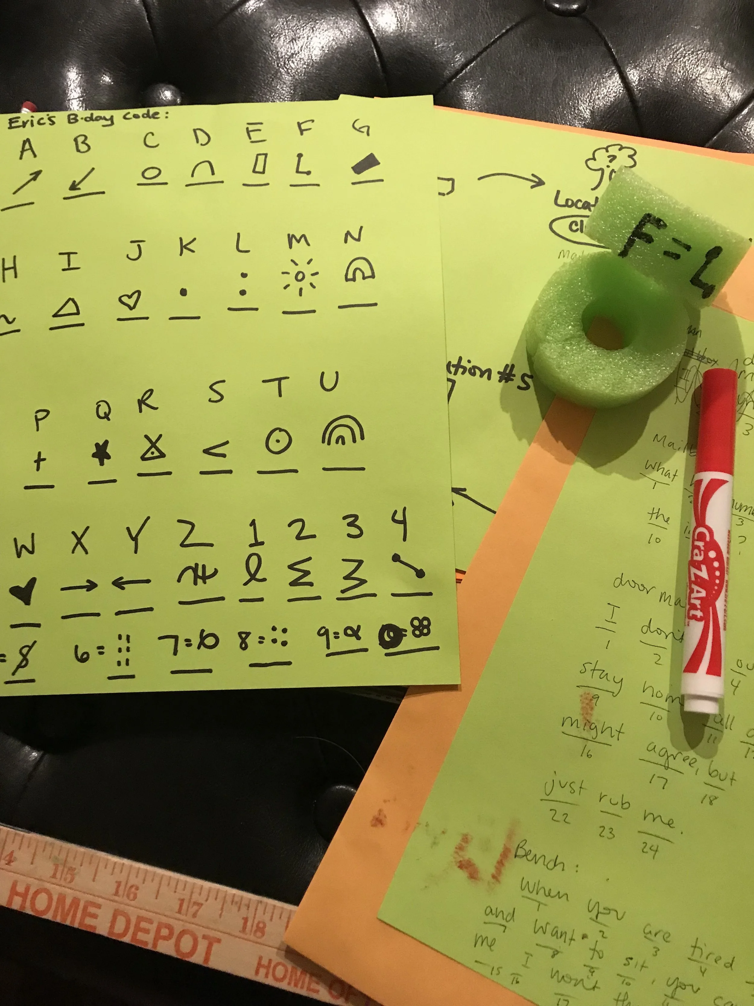 Created a Scavenger Hunt with Pool Noodles