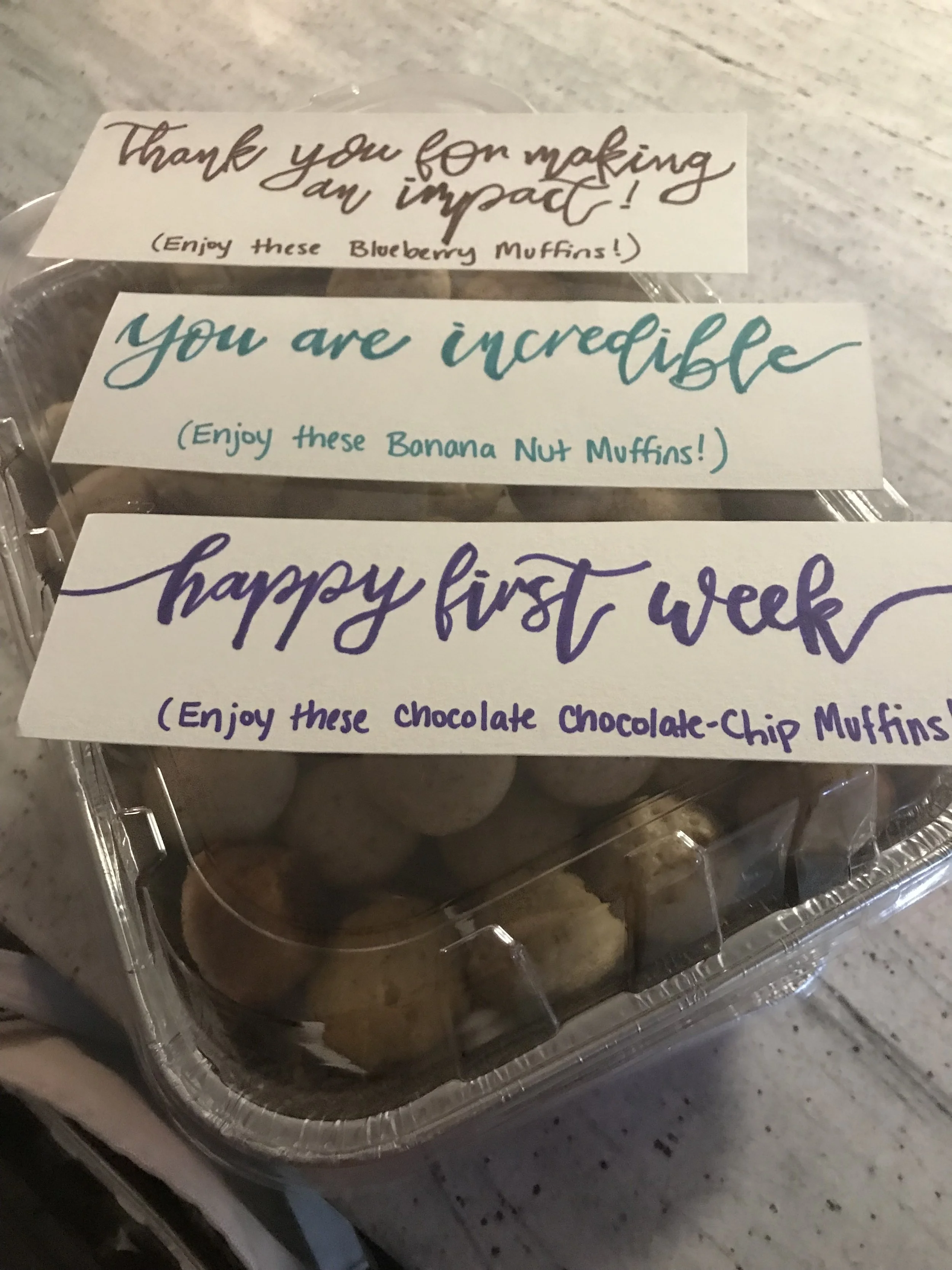 Baked Muffins for our Local School Teachers