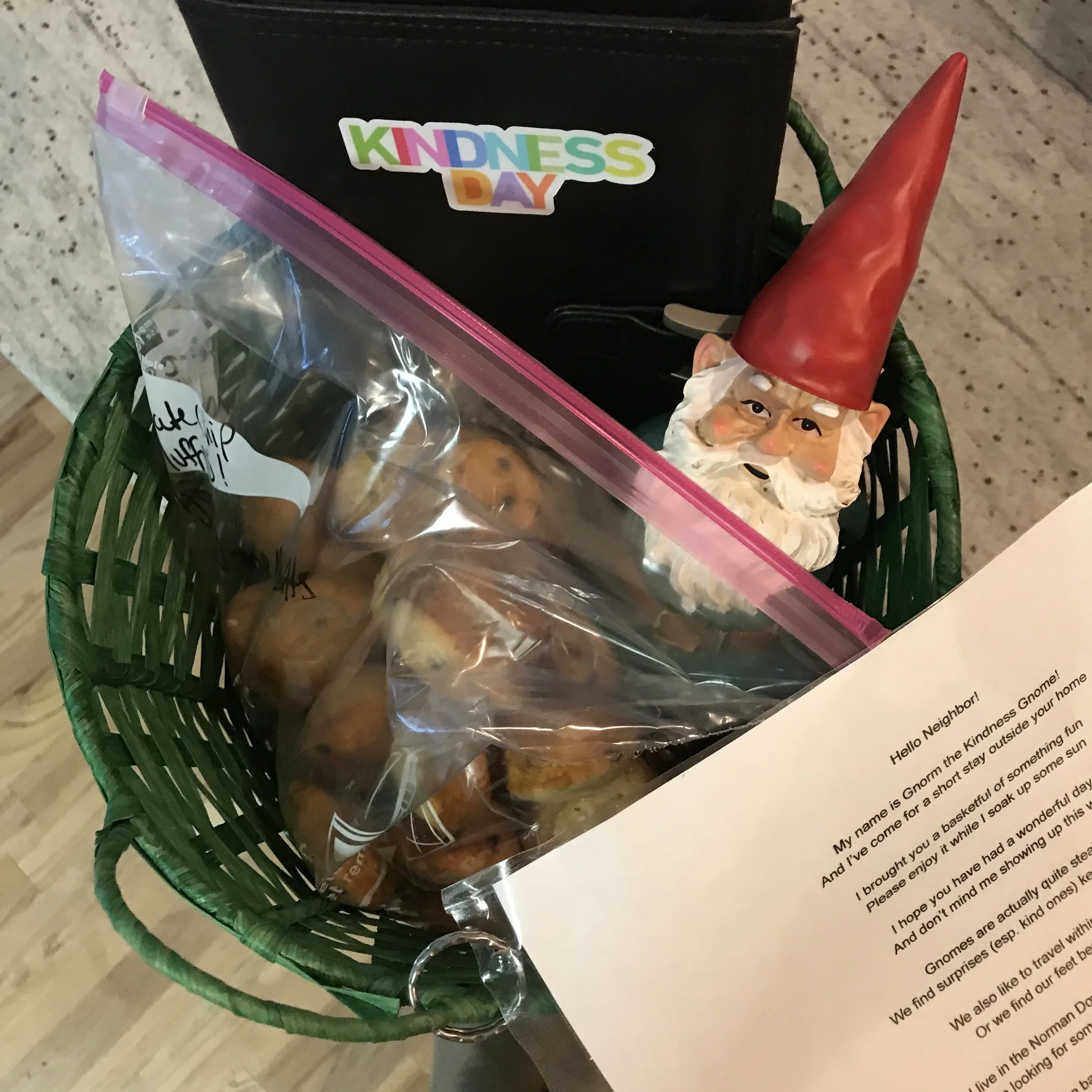 We created a Kindness Gnome for our Neighborhood