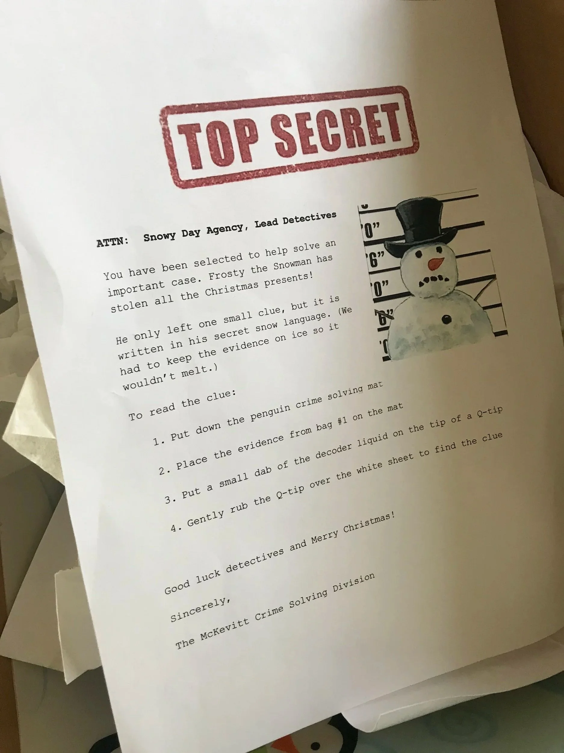 Created the Snowy Day Detective Agency