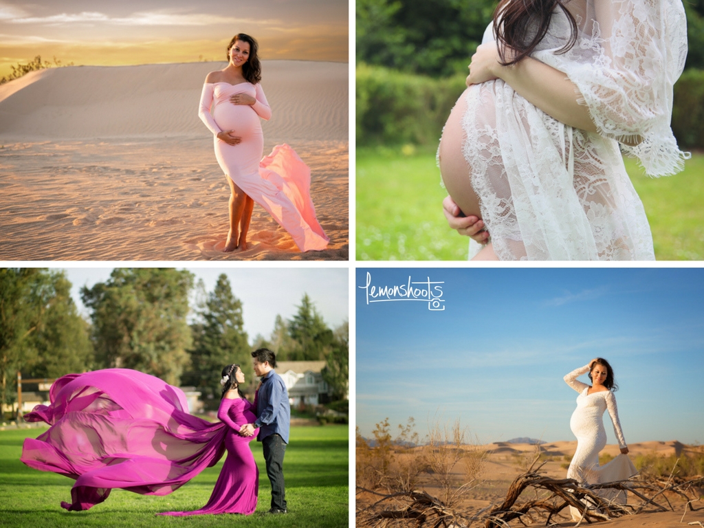 Some of the maternity gowns you can use during your session with Lemonshoots