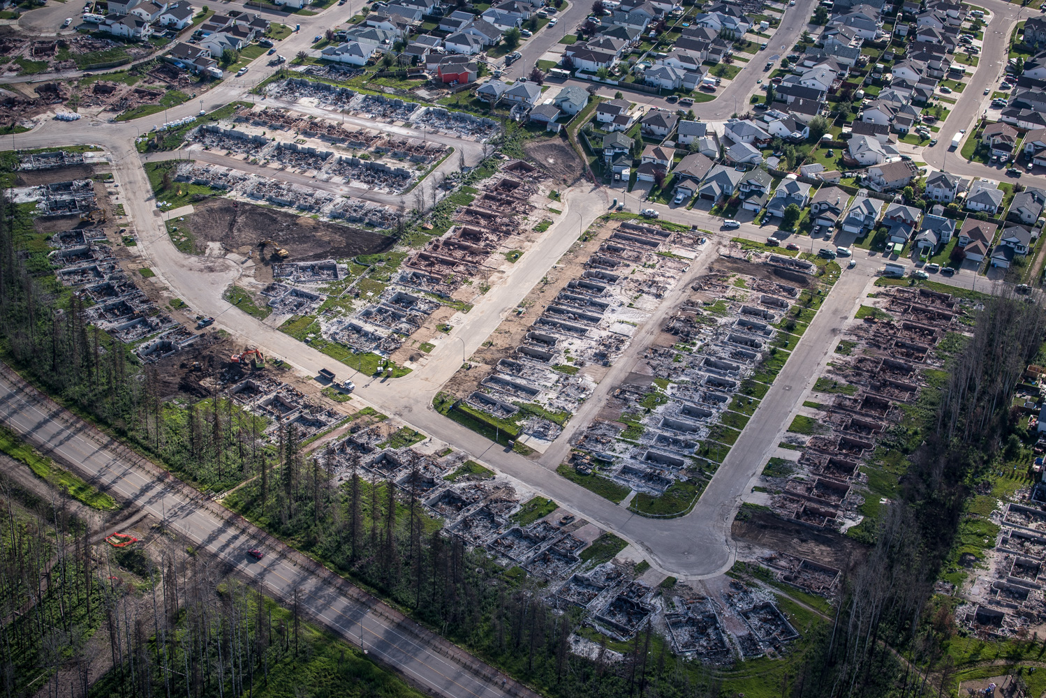  Houses in Wood Buffalo Estates burnt down in the Fort McMurray Wildfires, July 2016. 