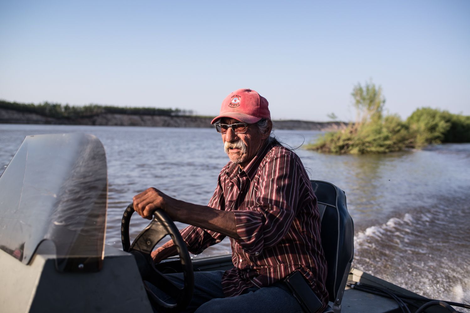  Roy Ladouceur is a hunter, trapper, and river guide who lives at Poplar Point, July 2017. 