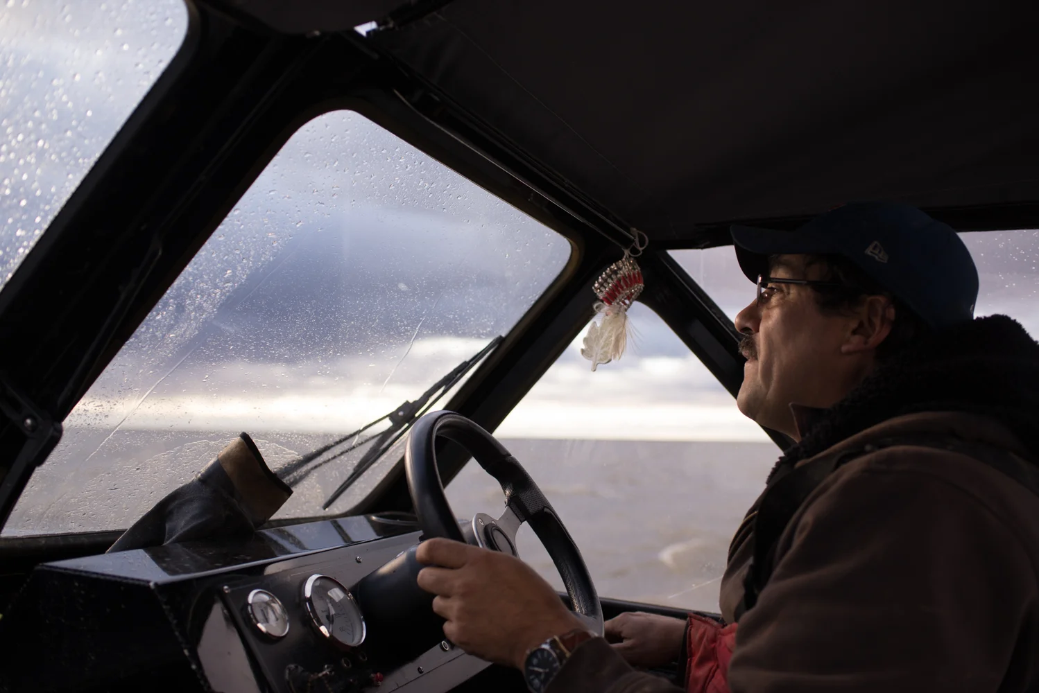 Ron Campbell taking us to his cabin, October 2017.