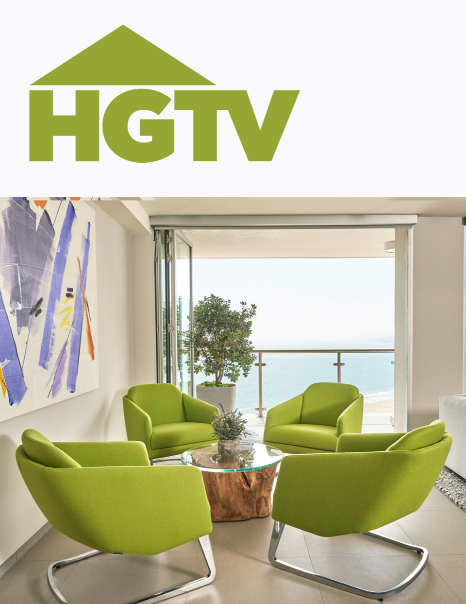  An HGTV article on live-edge furniture featuring interior design projects  by Sarah Barnard Design.  