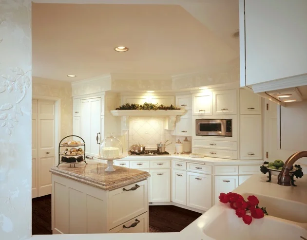 White Kitchen with Textured Walls