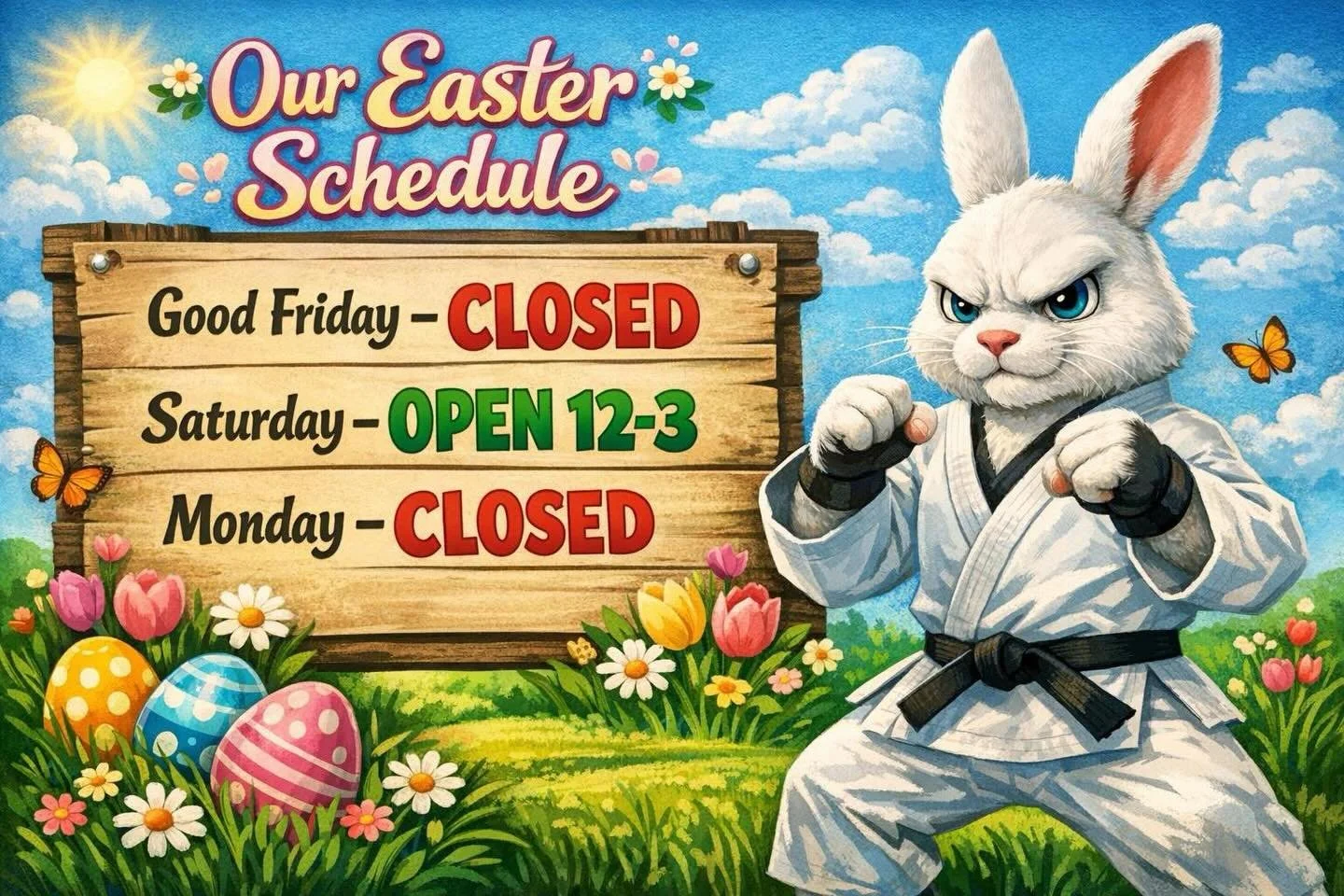 Wishing everyone a fantastic 🐣 weekend!

A quick reminder that we&rsquo;re closed on Monday, but we&rsquo;ll be back in action Tuesday.

Our Children&rsquo;s Program kicks back off Tuesday as well &mdash; ages 7 and up.

Can&rsquo;t wait to see ever