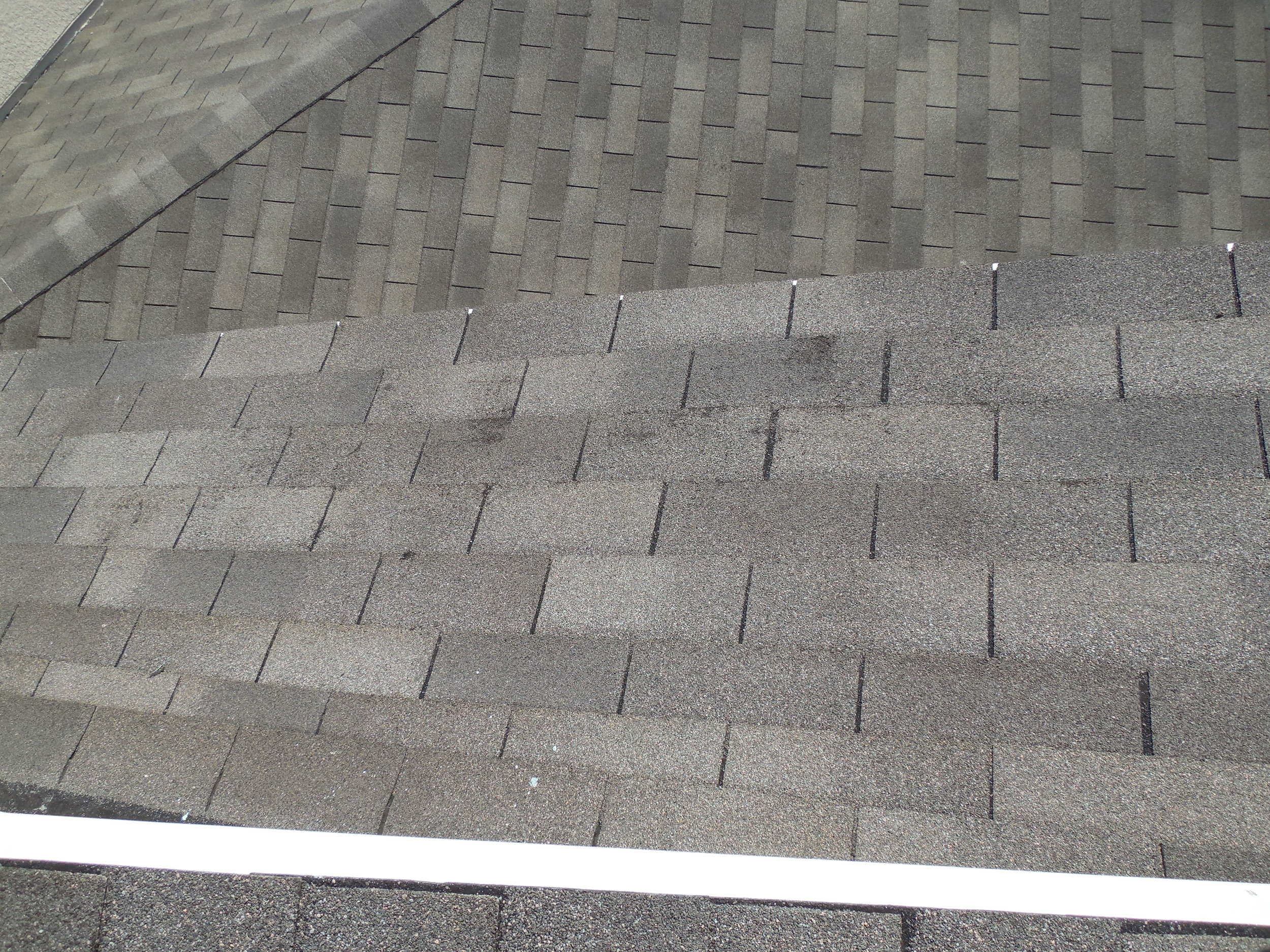 Again damages shingles on a new construction.