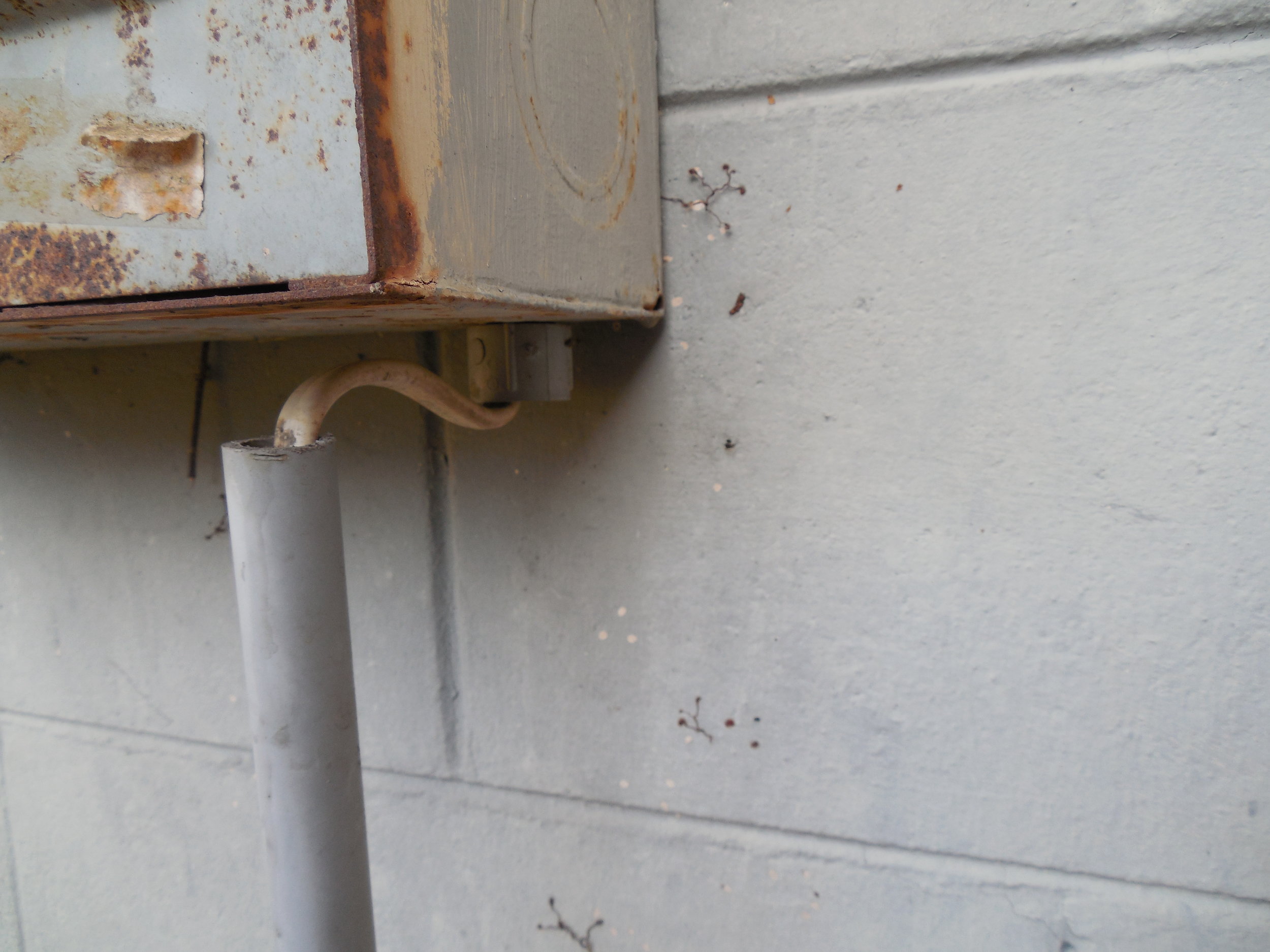 Broken conduit.