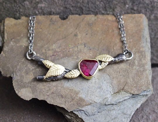 Ruby 14k Gold Silver Twig Necklace.jpg