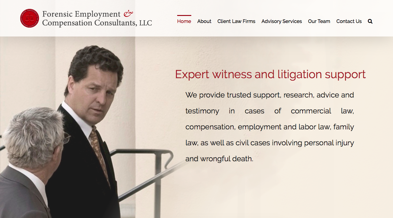 Web site for a legal consulting firm. 