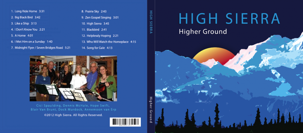 CD cover design for bluegrass band High Sierra.