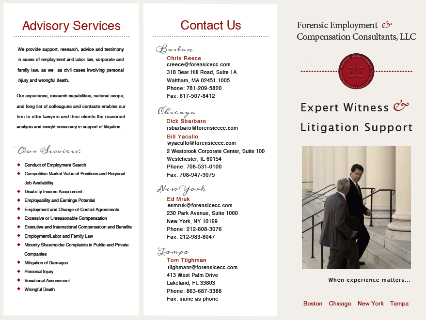 Brochure for a legal consulting firm-Side 1