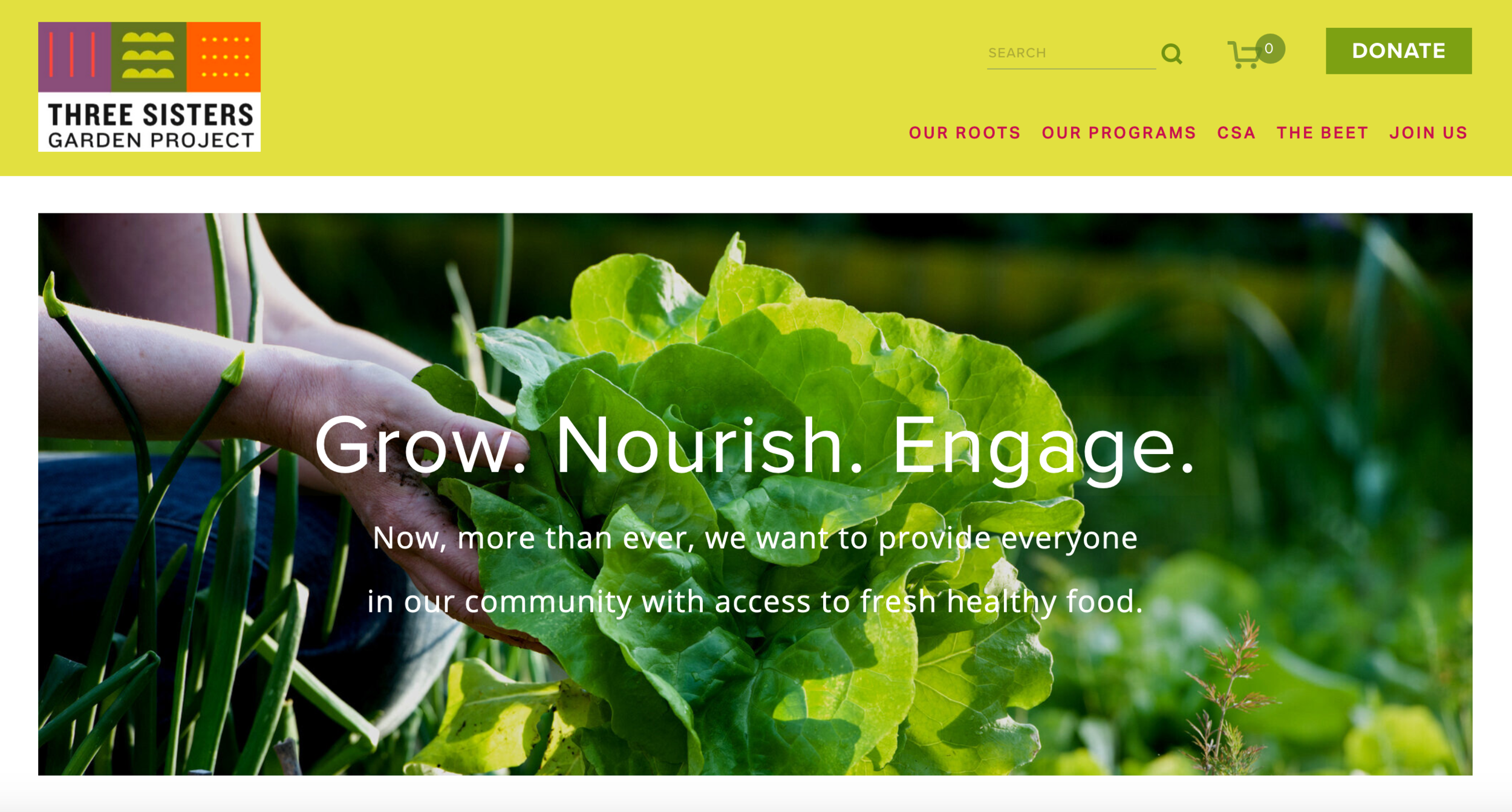 Web site for Three Sisters Garden Project, a non-profit farm and CSA in Ipswich, MA