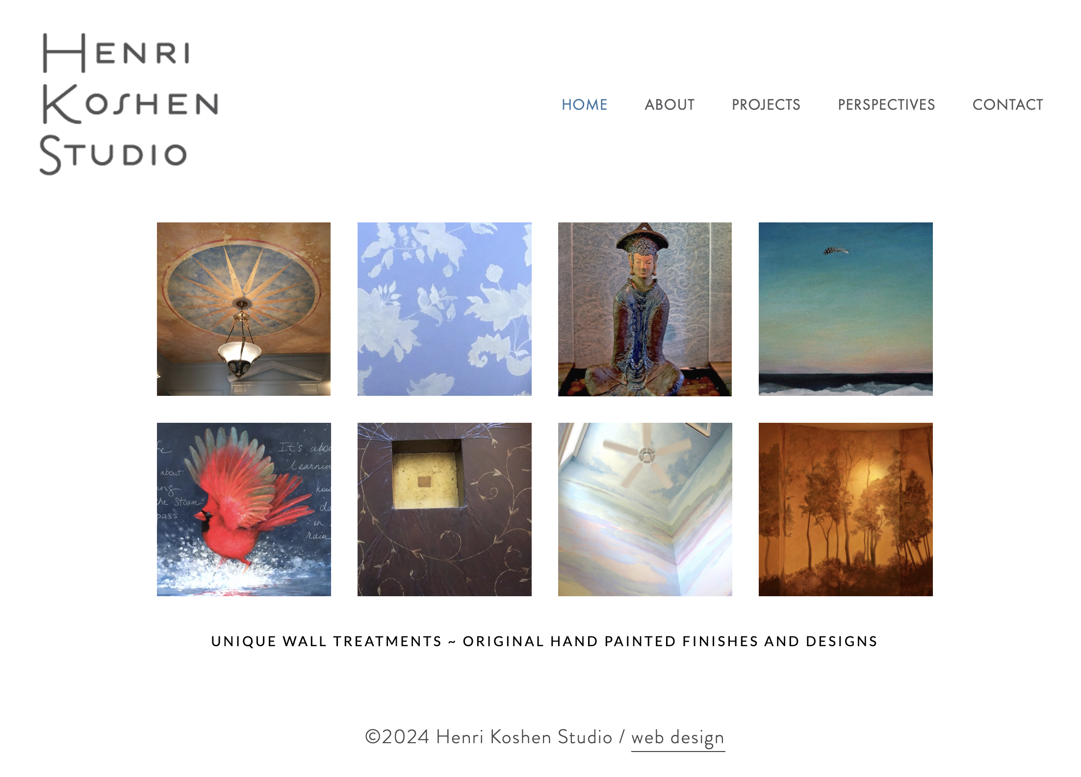 Web site for Henri Koshen fine art studio