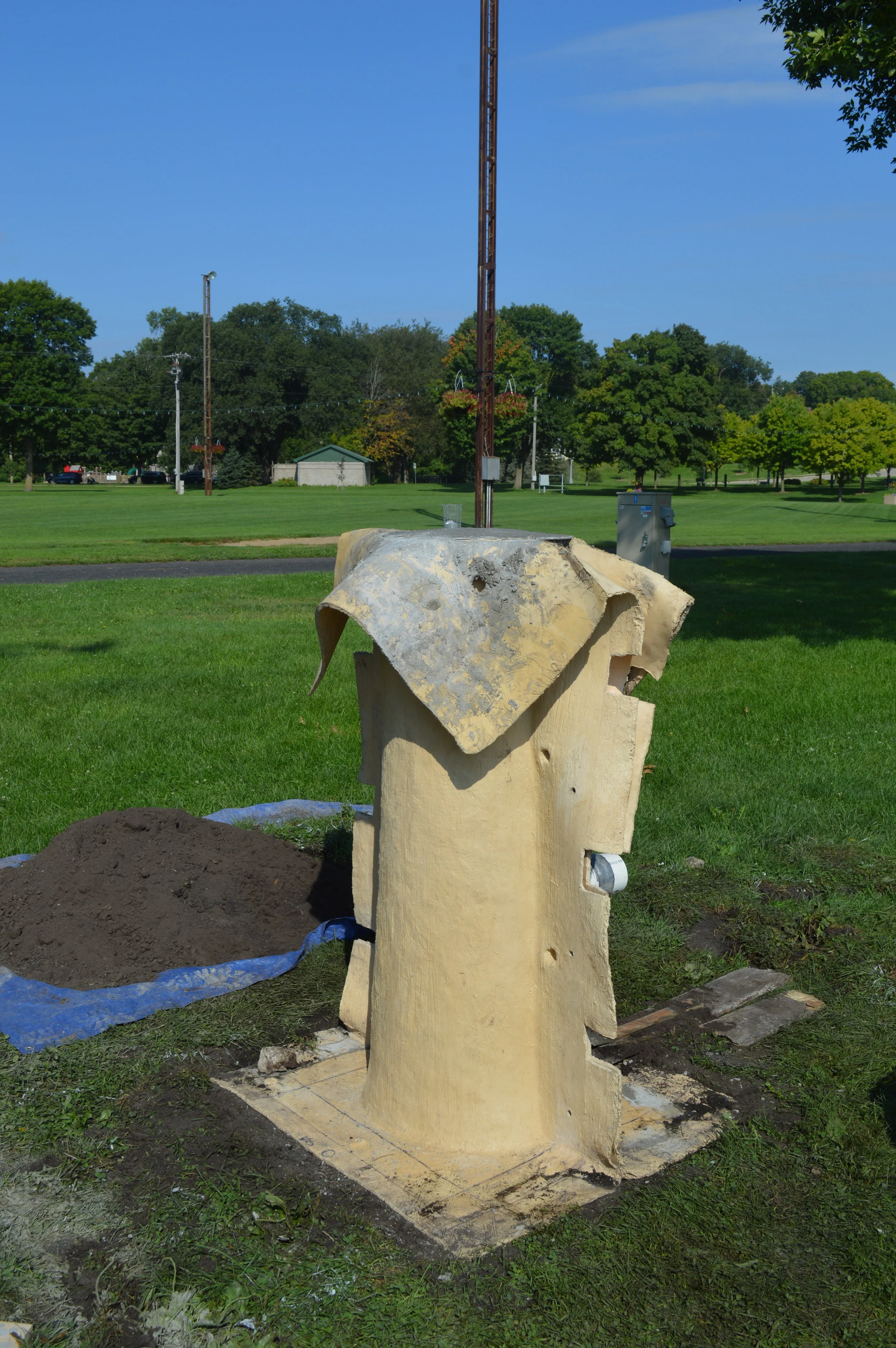 Latex mold after removing mother mold. Soldier's Field Park. Rochester, MN