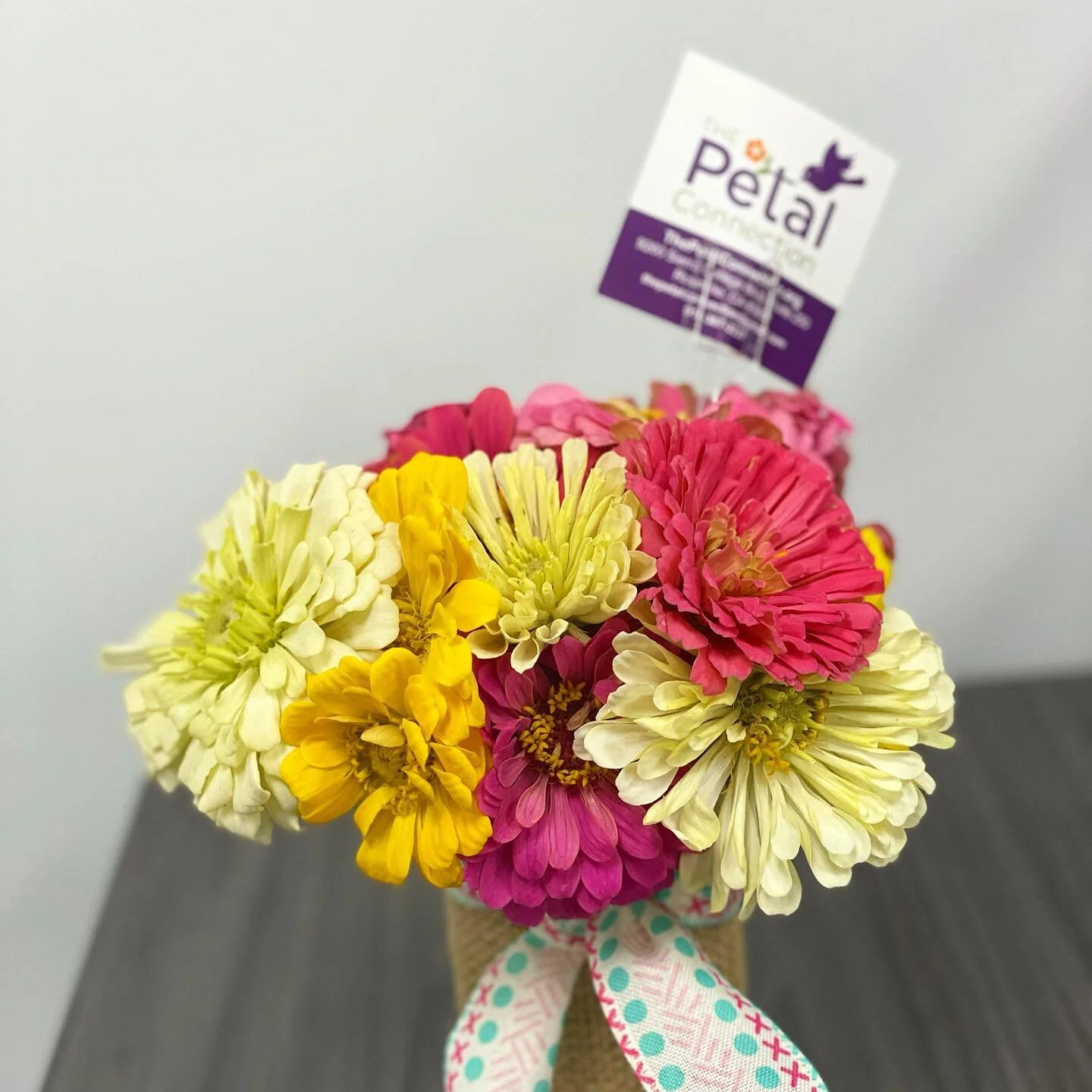 What a beautiful surprise by The Petal Collection an incredible organization of volunteers who gather together to bring beautiful bouquets to hospice patients. We are so grateful for this delivery and cannot wait to deliver these flowers and put smil