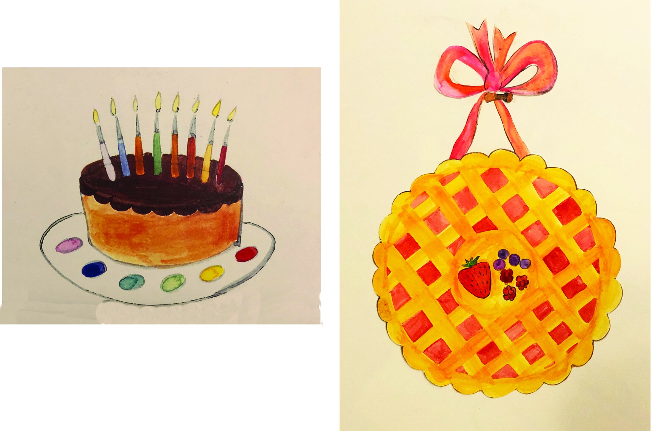 Artist's Birthday Cake, Pie on the Wall
