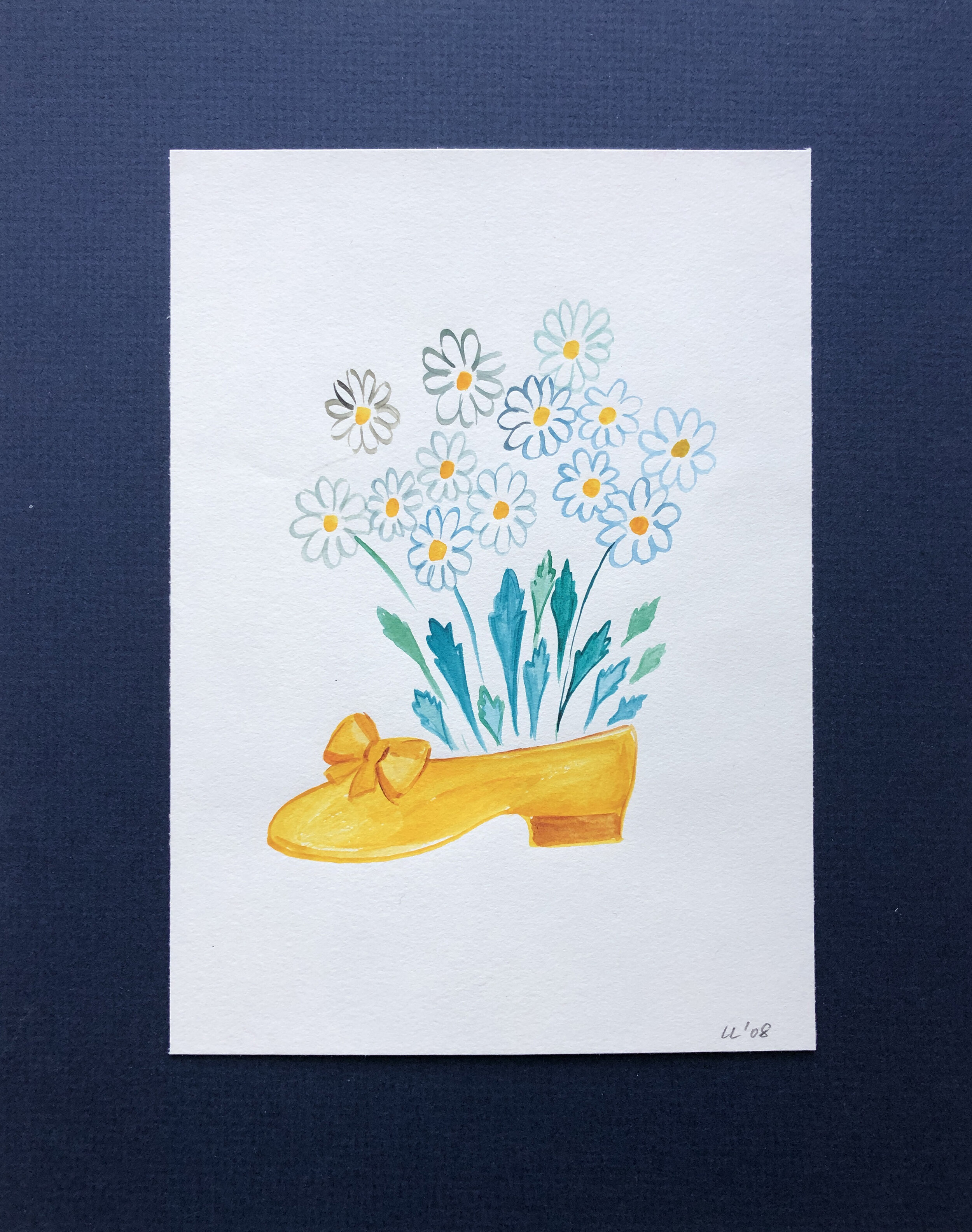 Yellow Shoe, original watercolor