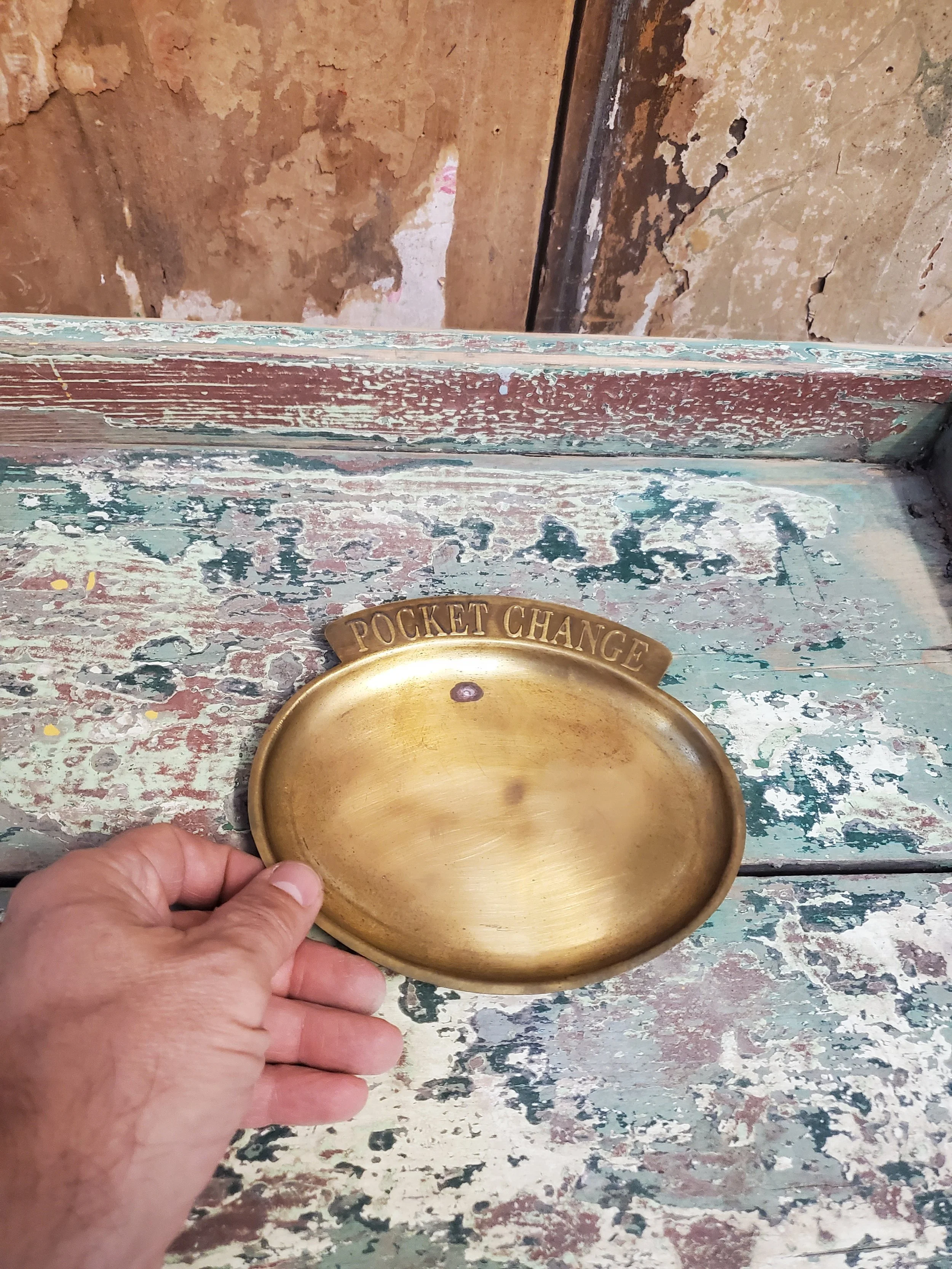 Vide poche coupelle forme ovale en laiton vintage AC 6393