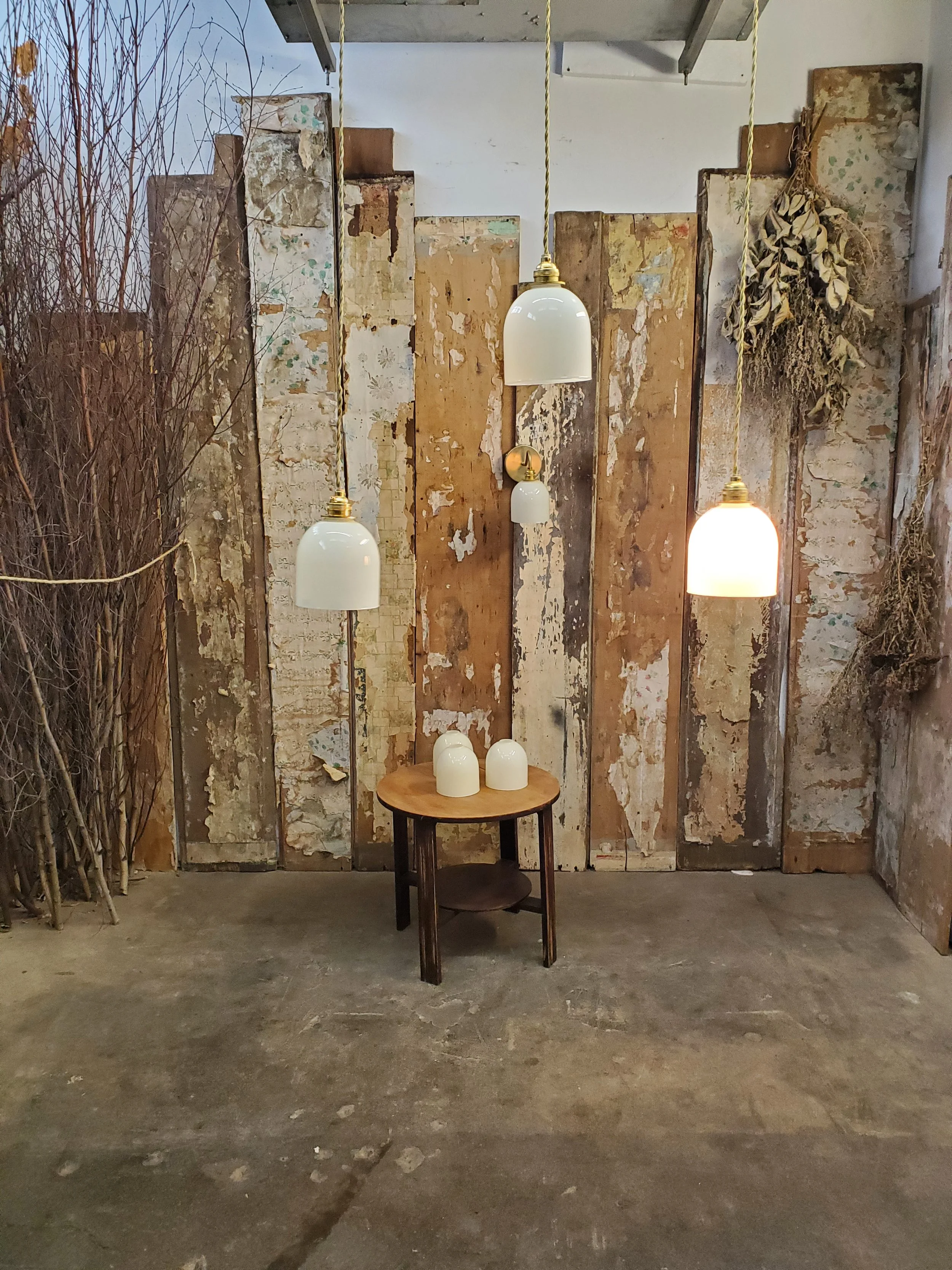 Applique murale ou Suspension en verre Murano beige L 3094