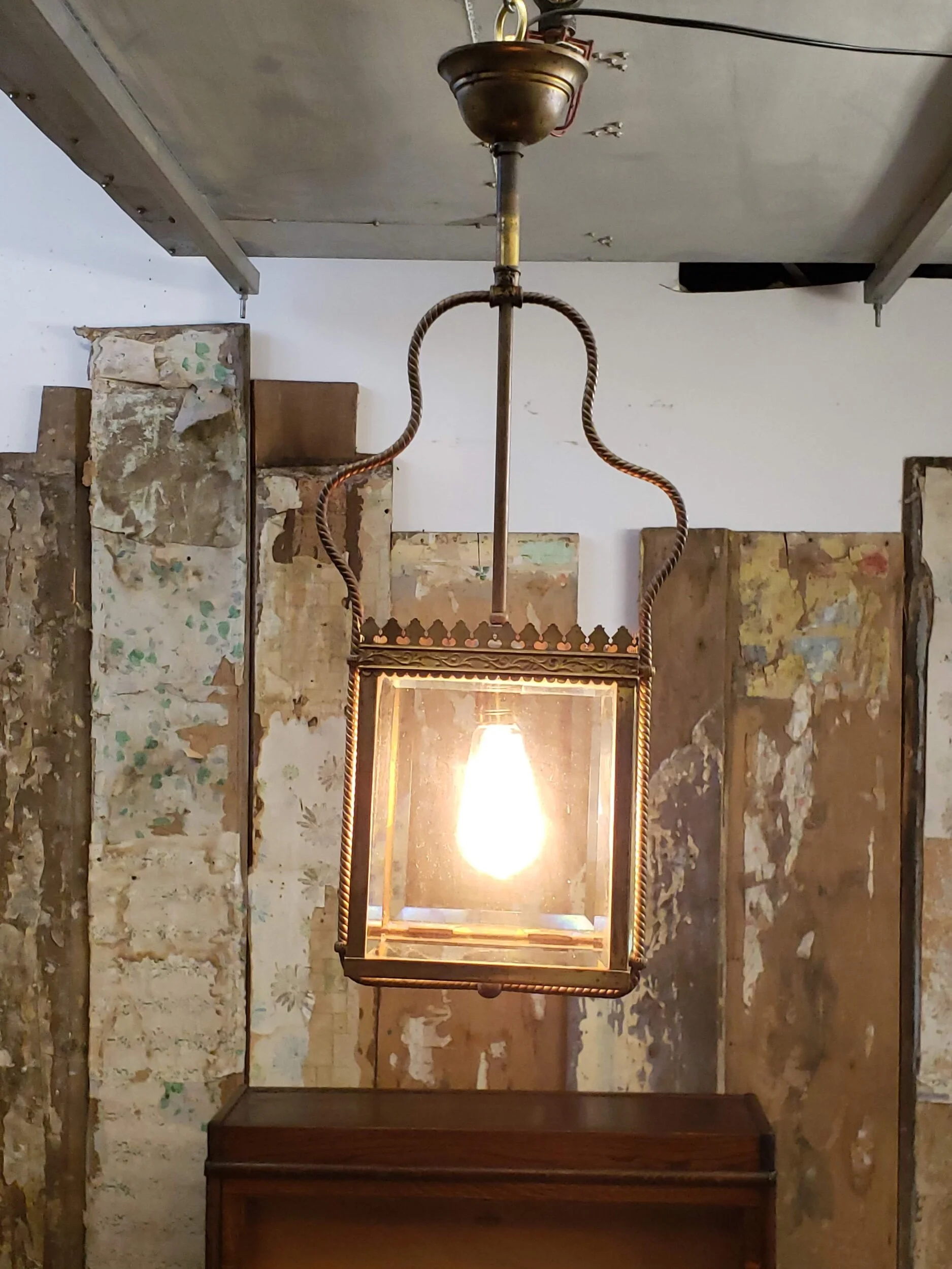 Plafonnier lanterne en laiton type victorien antique L 2053