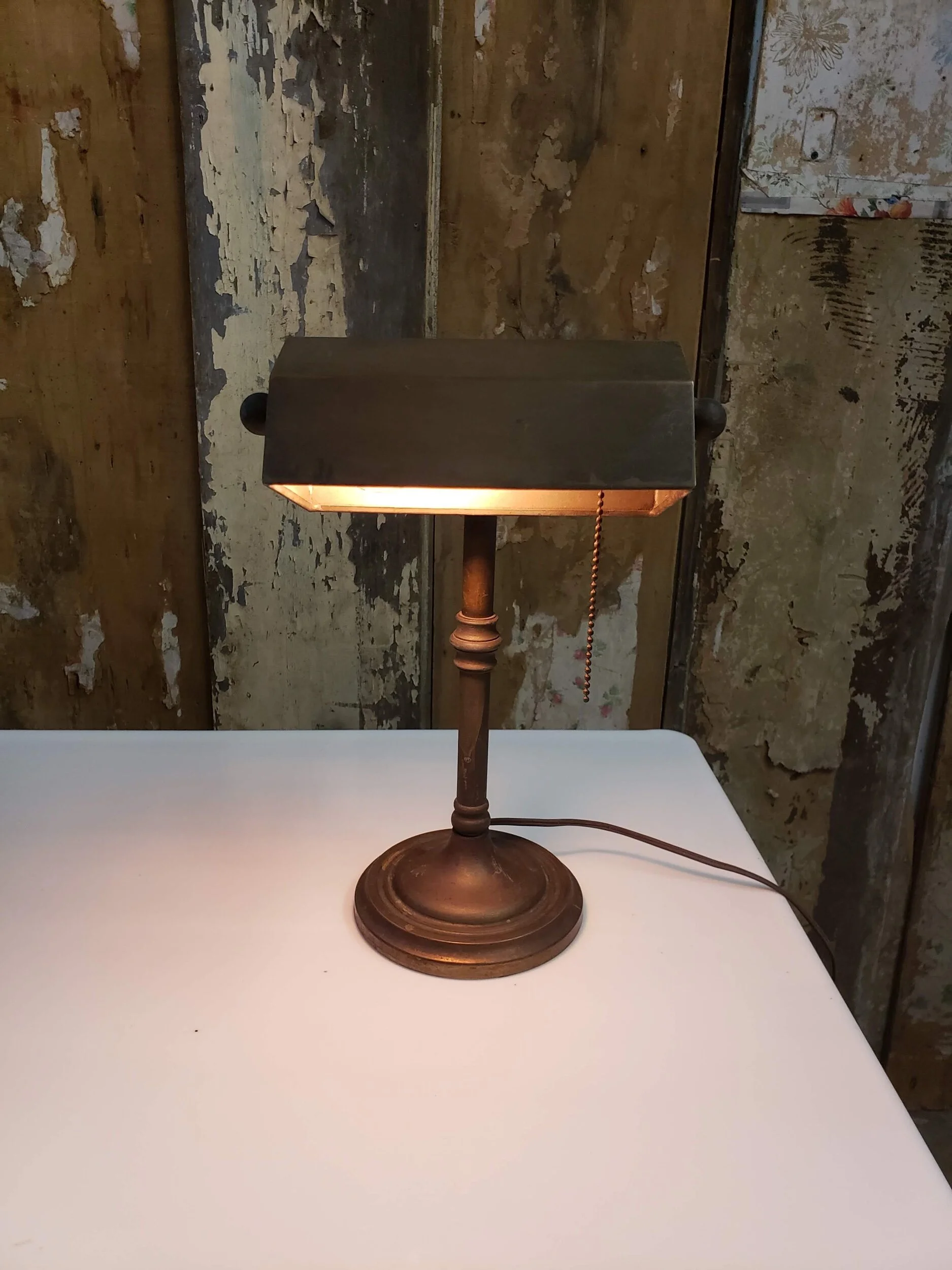 Lampe de banquier en laiton HEROD antique