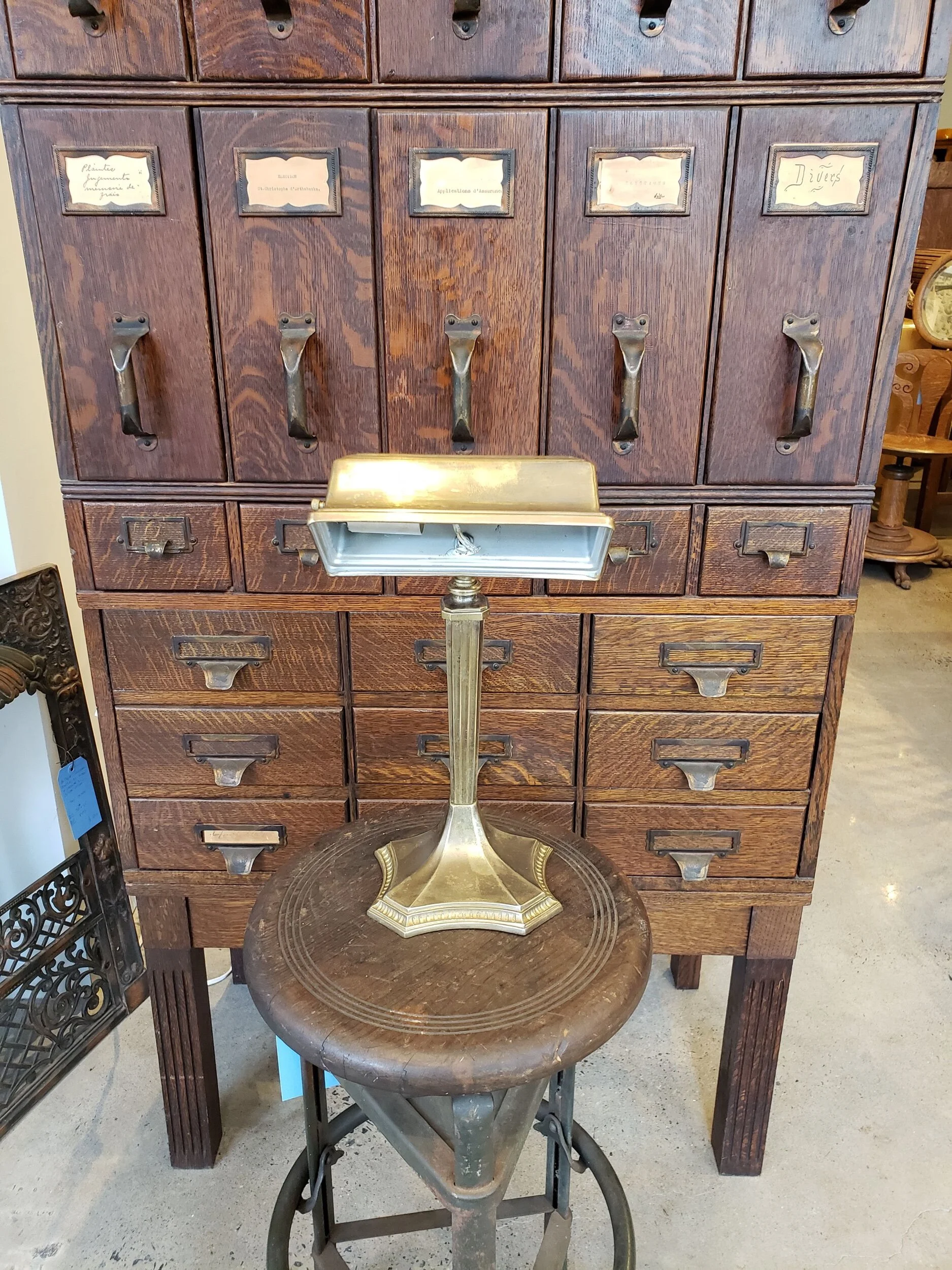 Lampe de bureau type banquier antique